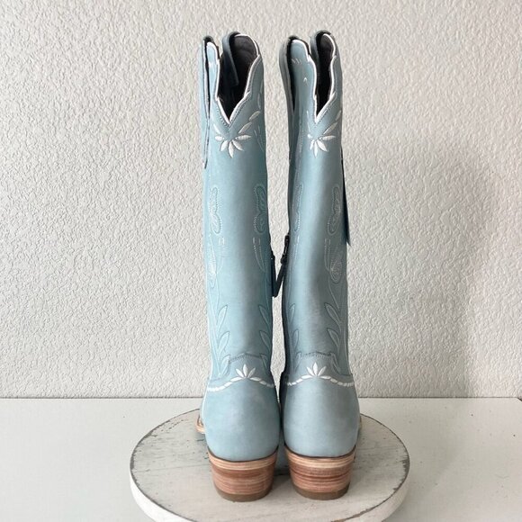 Lane SWEET MEMORIES Knee High Womens Cowboy Boots 12 Light Blue Cowgirl Western - Picture 3 of 11